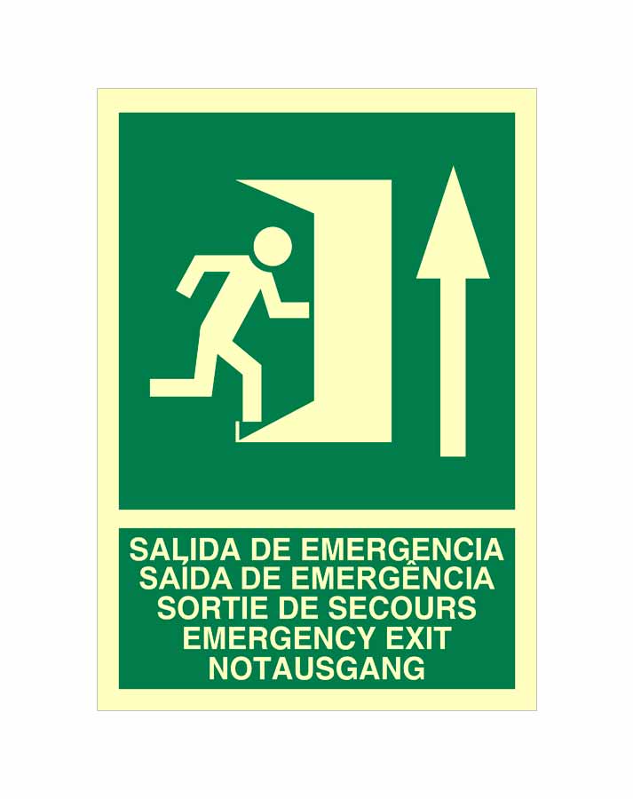 CARTEL LUMINISCENTE CLASE B SALIDA DE EMERGENCIAS